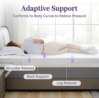 SINWEEK 2 Inch Gel Memory Foam Mattress Topper King Size, Ventilated High Density Pad for Back Pain, Bed Topper with Removable Soft Cover, CertiPUR-US Certified