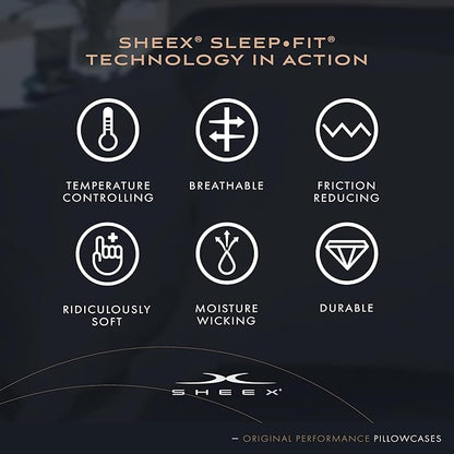 SHEEX Original Performance Cooling Pillowcases, Ultra-Soft Pillowcase Set, 2 Cooling Pillow Covers, Standard, Pearl Blue