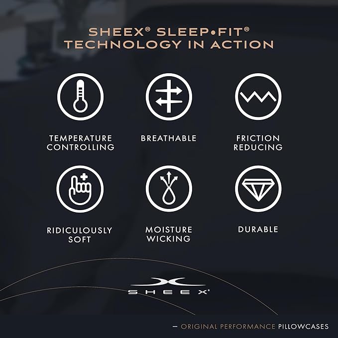 SHEEX Original Performance Cooling Pillowcases, Ultra-Soft Pillowcase Set, 2 Cooling Pillow Covers, King, Navy