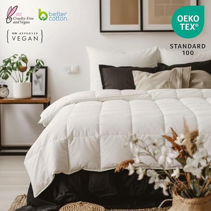 FOSSFLAKES Nordic Sleep, Duvet, with Anti-Allergenic Filling, Oeko-Tex Certified Soft & Lightweight Summer Duvet | Sleep Comforter (Queen)