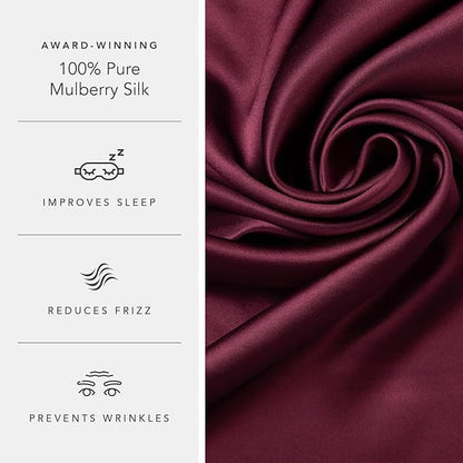 Fishers Finery 25mm 100% Pure Mulberry Silk Pillowcase (Red King 2 Pack)