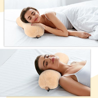 1 Pc Neck Pillow for Recliner Headrest Pillow Bone Shaped Chair Plush with Adjustable Strap Neck Support and Pain Relief Curve Head Cushion for Car Travel Airplane (Coffee)