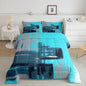 Abstract Comforter Modern Abstract Art Comforter Set for Boys Girls Children Teal Blue Pattern Bedding Set Room Decor Toddler Size Duvet Set 2Pcs