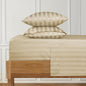 URBANHUT 1000 Thread Count Damask Striped Twin Size Egyptian Cotton Sheets, Long Staple Soft & Breathable, 4 Pc Bed Sheet Sets, Luxury Hotel Sateen Sheets Fits 16" Deep Pocket - Sand
