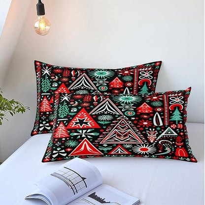 Christmas Duvet Cover Bedding Sets King Size for Kids Girls Teens, Christmas Petal Country Bedding Décor, 1 Duvet Cover and 2 Pillow Shams - 90x90 inches