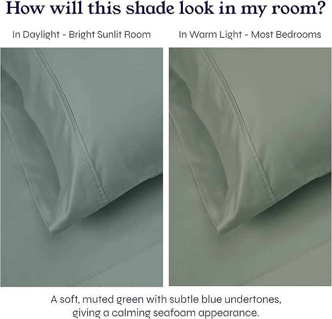 California Design Den Twin Sheets Set - Soft 400 Thread Count Sateen, Natural 100% Cotton Sheets with Deep Pockets, and Durable Bedding Set - Sage Green