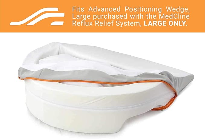 MedCline Bed Wedge Pillow Case, Fits Bed Wedge Pillow for Acid Reflux Relief, Enhanced Support and Better Sleep, Soft, Washable, Plush Comfort, Hidden Zipper for Easy Care, 30" x 35" x 8", Large