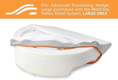 MedCline Bed Wedge Pillow Case, Fits Bed Wedge Pillow for Acid Reflux Relief, Enhanced Support and Better Sleep, Soft, Washable, Plush Comfort, Hidden Zipper for Easy Care, 30" x 35" x 8", Large