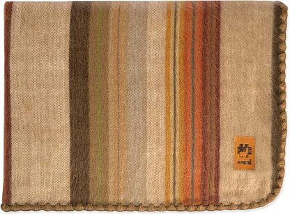 Alpaca Wool Blanket - Queen Size Bed - Alpaca Throw - Best Gift & Warm, Lightweight, Couch or Camp - Outdoor - 87 x 64 Inches (Brown)