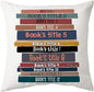 Hyturtle Personalized Book's Titles Throw Pillow (Insert Included) Gifts for Book Lover Nerd Bookworm Librarian Bookish Women - Birthday Christmas - Custom Book Lover Cushion Home Decor Pillow
