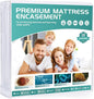 King Mattress Protector Cover【Sealed Zipper+Terry Cloth】 76"x 80" Fits [13/14/15/16 in] Deep, 6-Side Encases Waterproof Breathable Mattress Pad Cover