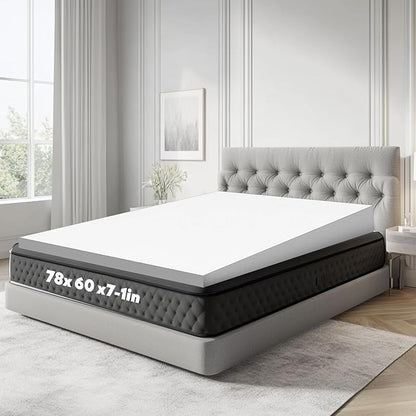 Mattress Wedge, 7 Inch Queen Incline Wedge for Acid Reflux Gerd, Neck and Back Pain, Snoring, Adjustable Elevator Under Mattress Support for Bedroom