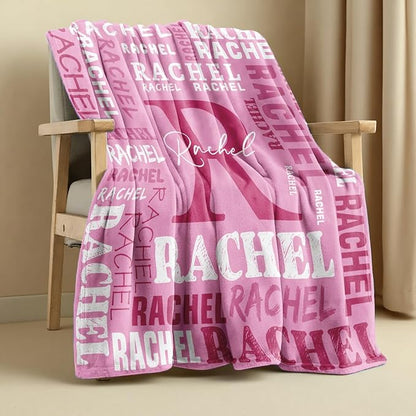 Personalized Blankets for Teen Girls Boys - Printed in USA, Custom Blanket with Kids Names, Ultra-Soft Flannel Monogrammed Baby Throws Blankets, Customized Christmas Brithday Gifts for Adults