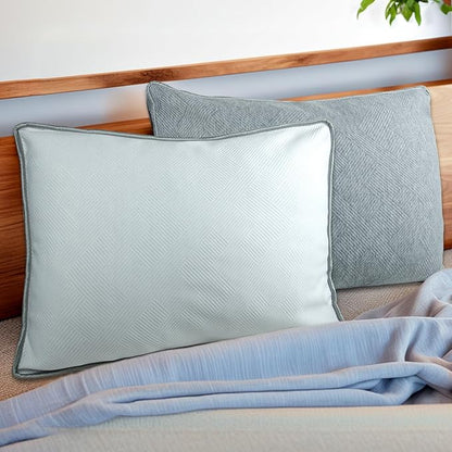 Pillows Queen Size Set of 2 - Shredded Memory Foam Cold Pillow That Stay Cold Adjustable Pillows for Sleeping Double-Sided Pillowcase
