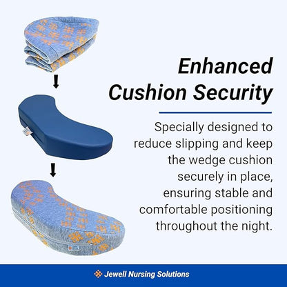 Bedsore Rescue Fitted Cover for Positioning Wedge Cushion - 2-Pack for Small Size Wedges – Quilted Non-Slip Polyester – Machine Washable - Wedge NOT Included