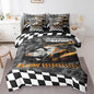 Feelyou Orange Racing Car 7 Piece Bedding Set King Size Kids Boys Speed Race Car Comforter Set with Sheets for Teens Toddler Extreme Sports Bed in a Bag Camouflage Bed Set
