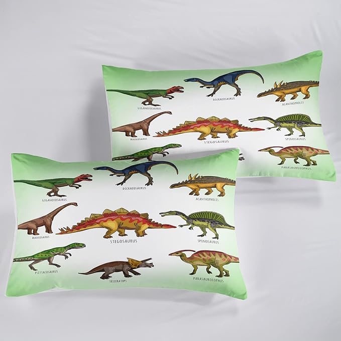 CVHOUSE Dinosaur Comforter Set - Microfiber Quilt Set with 1 Comforter and 2 Pillow Cases - 3 Piece