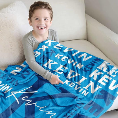 Personalized Blankets for Teen Girls Boys - Printed in USA, Custom Blanket with Kids Names, Ultra-Soft Flannel Monogrammed Baby Throws Blankets, Customized Christmas Brithday Gifts for Adults
