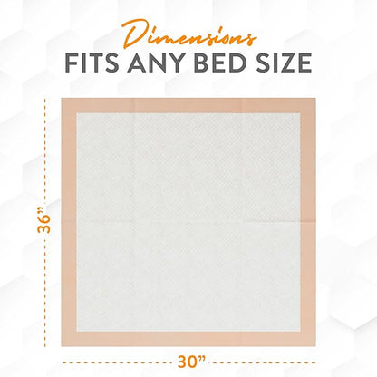 Inspire Extra Large Super Absorbent Disposable Bed Pads for Chronic Incontinence Ultra Thick and Absorbent Bed Pads Disposable Adult | Pee Pads for Adults (30" X 36" Pack of 50)