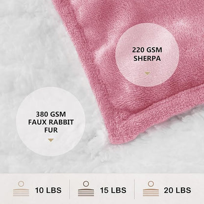 Homemate Heated Weighted Blanket for Adults - 62"x84" 20lbs Electric Throw Fast Heating Heavy Blanket 1/2/4/6/8 Hour Auto Off 10 Heat Levels Over-Heat Protection Soft Flannel Sherpa