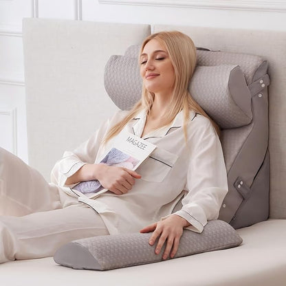 4PCS Wedge Pillow Set for After Surgery, 10-in-1 Adjustable Wedge Pillow for Acid Reflux Relief, Bed Wedge Pillows for Sleeping, Snoring & Back Pain Relief, Sit up Pillow for Bed, Grey