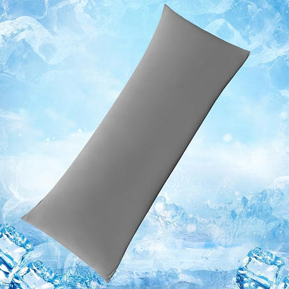 Avolare Cooling Body Pillow Pillowcase, Arc-Chill Q-max>0.5 Body Pillow Cover for Hair Skin and Hot Sleepers, Soft Silky 20" x 54" Summer Long Pillow Cover with Zipper 1 Pack - Grey