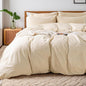 NEXHOME PRO Duvet Cover King 100% Washed Cotton, Breathable, Durable, Textured, Linen Like, Home Bedding Set 104"x90"