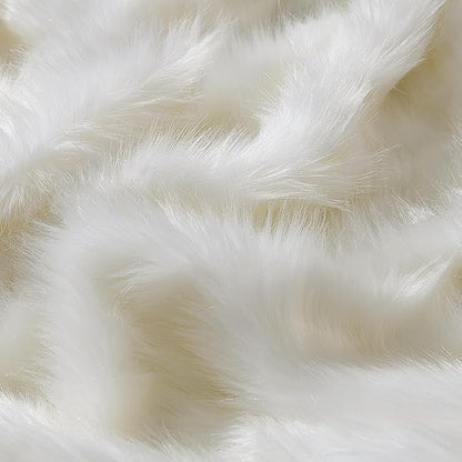 HORIMOTE HOME Luxury Plush Faux Fur Blanket, Long Pile White Throw Blanket, Super Warm, Soft, Cozy Faux Fur Throws for Couch Bed Sofa, Aesthetic Home Room Decor Throw, 50" x 60"