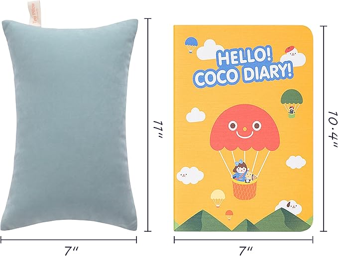 FLXXIE 2 Pack Microfiber Small Mini Pillows, 11x7 Inches, Soft Washable Travel Nap Pillows, Greyish Green