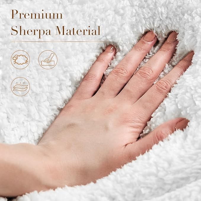 Cymula California King Mattress Topper, Sherpa Mattress Pad for Back Pain with 900GSM Down Extra Thick Cal King Mattress Cover Pillow Top with 8-21" Pockets, White