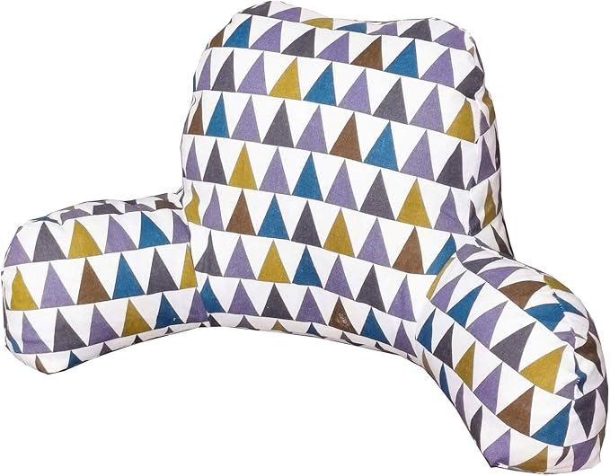 Bohemian Printed Reading Pillow with Support Arms Soft Bed Rest Pillows Back Support Cushion for Kids Reading Watching TV Sitting Up in Bed (20"×15"×8",Multicolor)