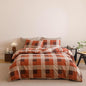 Wellboo Red Plaid Comforter Sets King Size Taupe and Orange Grid Bedding Comforters Modern Minimalist Checkered Quilt Blankets Women Men Beige Checkerboard Bedding Soft Luxurious Brown Geometric Bed