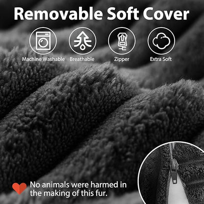 ENITYA 22" XL Back Pillow for Bed Sitting up, Built-in Arms & Big Pockets, Reading Pillow for Sitting in Bed Adult, Ideal for Sitting up/Watching TV/Reading/Gaming/Resting/Post Surgery, Black