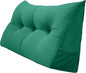 Triangular Reading Bed Rest Pillow Large Bolster Cushion Headboard Backrest Wedge Pillow with Removable Cover and Two Large Side Pockets (Green, 47 x 8 x 20 inches)