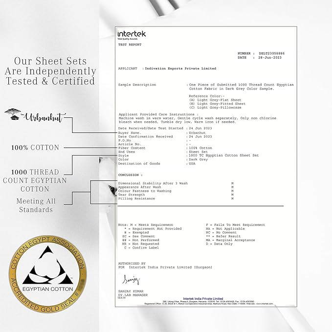 URBANHUT 1000 Thread Count Queen Sheet Set, Egyptian Cotton Sheets Queen Size, Hotel-Style Luxury Bedsheets, Fits up to 16" Deep Pocket Mattress, 4 Pc Soft & Breathable, Sateen Weave - White