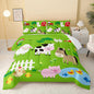 QOOMO Farm Animal Comforter,Pig Cow Sheep Comforter Set for Kids Teens Girls Boys,3Pcs Bedding Set Printed Comforter with 2 Pillowcases,Down Alternative,Soft and Lightweight，Twin Size