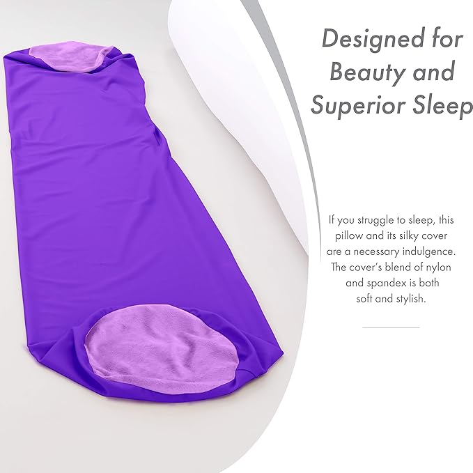 Case Only - Body Pillow Cover Stylish Silky Super Soft - 85% Spandex/ 15% Nylon Blend, Beauty - Breathable Pillowcase - Gentle on Hair Size 48 X 8, Dark Landaner