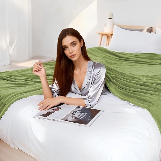 Electric Heated Blanket 72"x84" Full Size Microplush Cover Blanket, 4 Heat Settings & 10 Hours Auto Off, Cozy & Warm for All Night, Machine Washable, Green