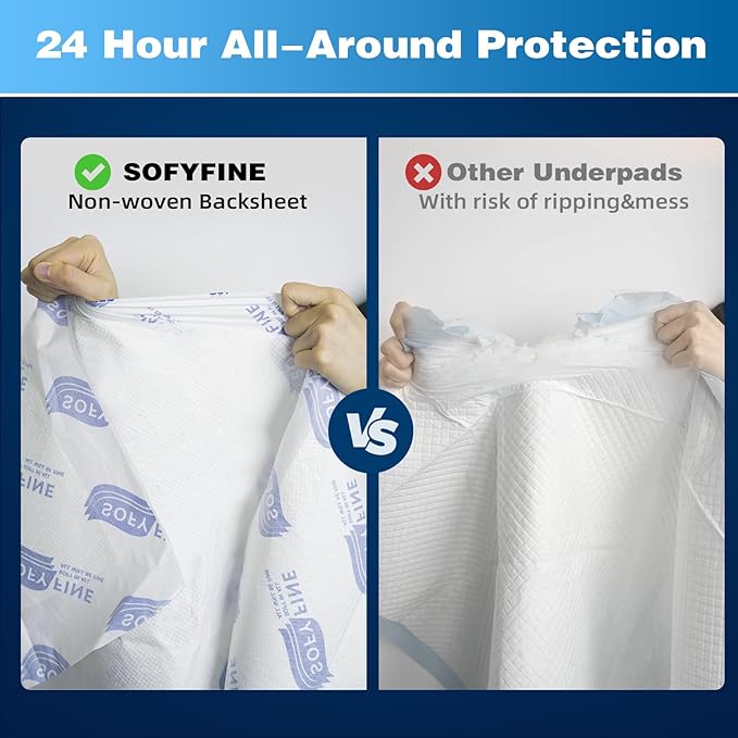 Tear Resistant Bed Pads 36"x36" Disposable Extra Large 135 Gram Heavy Duty Absorbency Adults Incontinence Chucks, XXL Thicken Puppy Pee Pads,10X Absorbency 360 Lb Transfer[30 Pads]
