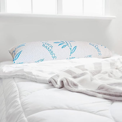 Body Pillow for Sleeping, Shredded Memory Foam Adjustable Bed Pillow with Hypoallergenic, Removable/Washable Zipper Cover