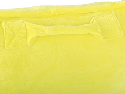 Home Soft Things Super Soft Bedrest Reading Pillow, Lounger Backrest Pillow for Sitting in Bed with Arms Pockets, 20" x 18" x 17", Butter Cup