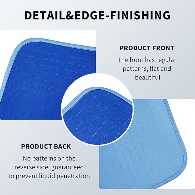 34" x 36" Washable Incontinence Bed Pads (4 Pack), Heavy Absorbency Leakproof Mattress Protector Underpads, Reusable Pee Pads for Adults, Kids & Pets (Royal Blue)