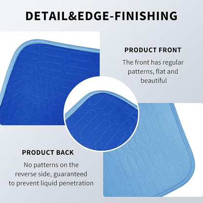 34" x 36" Washable Incontinence Bed Pads (4 Pack), Heavy Absorbency Leakproof Mattress Protector Underpads, Reusable Pee Pads for Adults, Kids & Pets (Royal Blue)