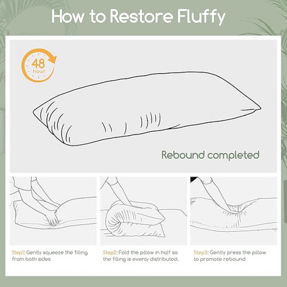 HIGOGOGO Body Pillow for Adults Extra Long Full Body Pillow with Removable Cover and Memory Foam Filling, for Side Sleepers and Pregnancy, Soft Support Pillow, Machine Washable (20x54 Inch)
