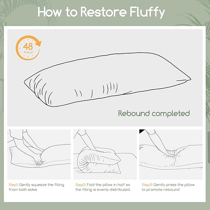 HIGOGOGO Body Pillow for Adults Extra Long Full Body Pillow with Removable Cover and Memory Foam Filling, for Side Sleepers and Pregnancy, Soft Support Pillow, Machine Washable (20x54 Inch)