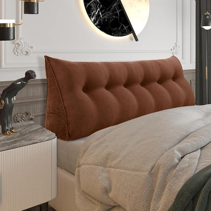 13 lbs Thickened Wedge Pillow Headboard Body Positioner Triangular Reading Pillow Bed Bolster Pillow for Sitting in Bedwith Removable Cover Backrest Coffee California King