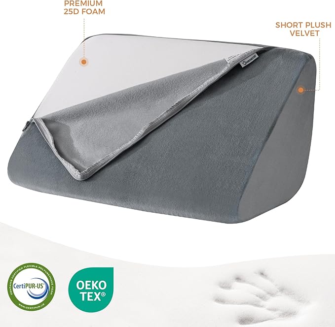 Ganondorf Knee Wedge Pillow for Back Sleeping-Leg Pillow Knee Wedge Pillow for Sleep Position, Alleviating Lower Back&Hip Pain Enhancing Circulation in Ankles Legs Triangle Pillow with Removable Cover