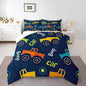 Feelyou Cartoon Car Bedding Set Construction Kids Comforter Set Boys Girls Equipment Trucks Decor Comforter Microfiber Cartoon Car Excavator Tractor Duvet Set Bedroom Quilt Set Twin With 1 Pillow Case