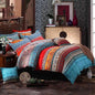 Duvet Cover Queen Bohemian Soft Cotton 3 Pieces Boho Bedding Sets Boho Exotic Colorful Chic Style Teal Orange Mandala Bohemian Retro Print Duvet Cover Queen, with Zipper Closure (NO Comforter)