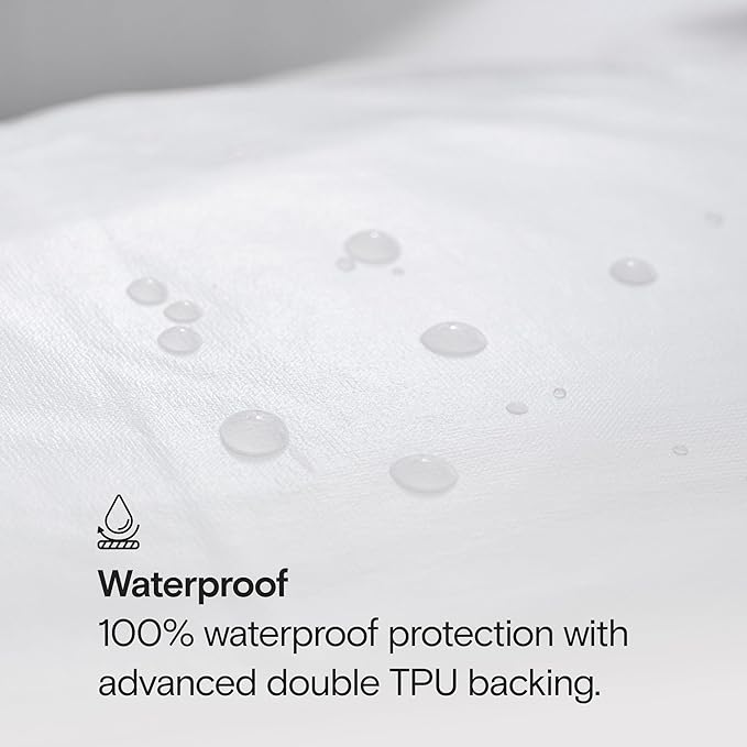 SIJO Mattress Protector, 100% Waterproof, Cooling, Ultra Soft, Noiseless, 16 inch Deep Pocket, Best Overall Mattress Protector Award Winner by Apartment Therapy (Queen)